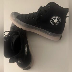 Converse All Star Black High Tops Clear Soles Mens size 9.5 🔥